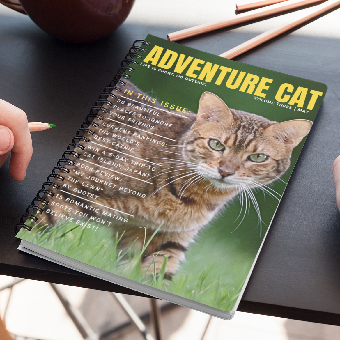 ADVENTURE CAT - Blank Journal/Notebook