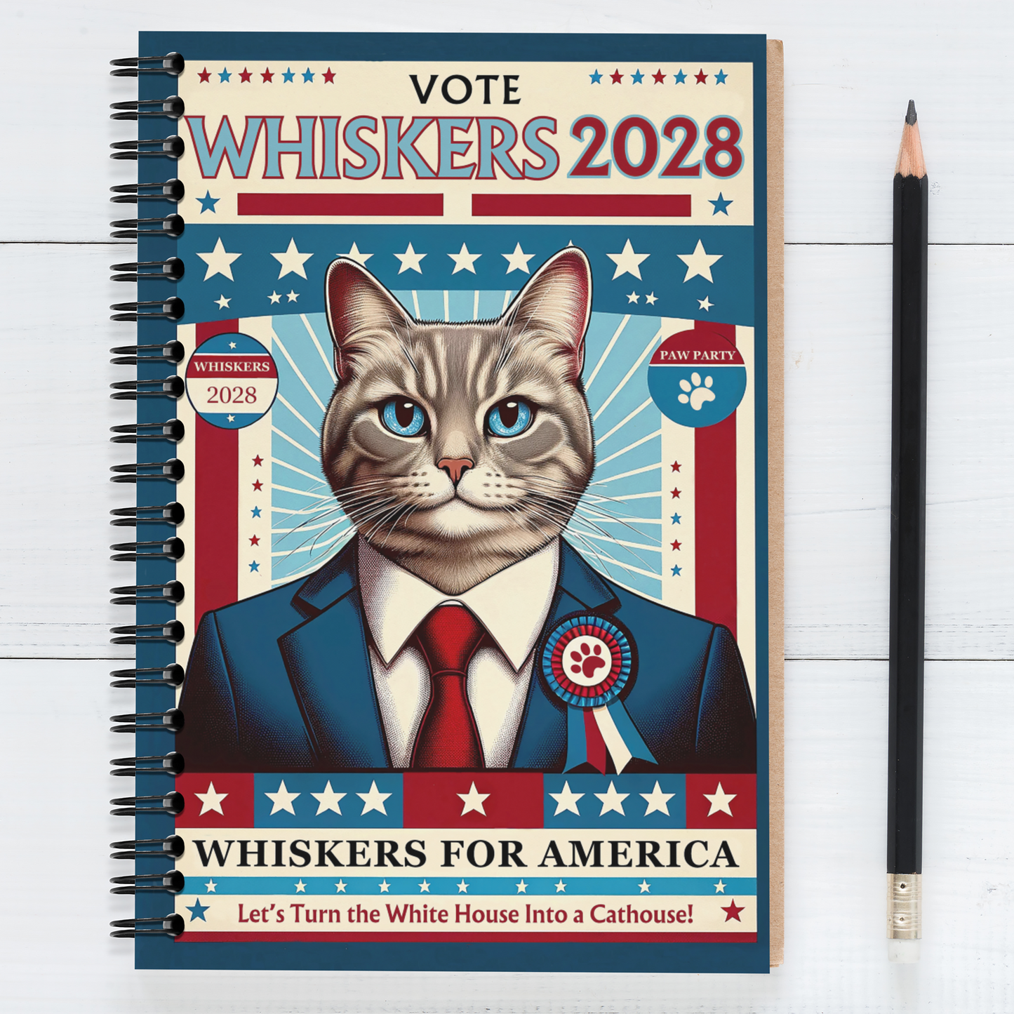 WHISKERS FOR PRESIDENT - Blank Journal/Notebook