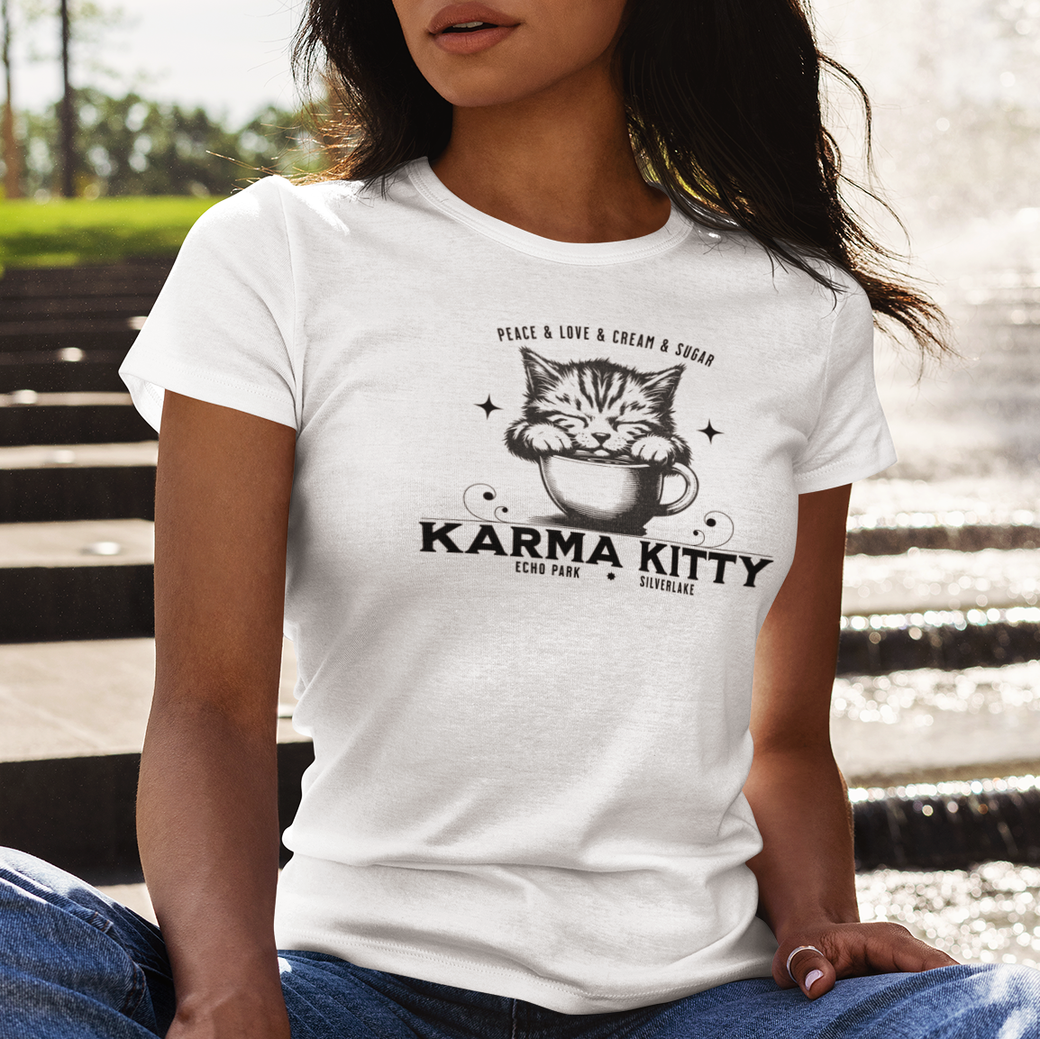 KARMA KITTY COFFEE - Ultra-Soft Women’s Tee