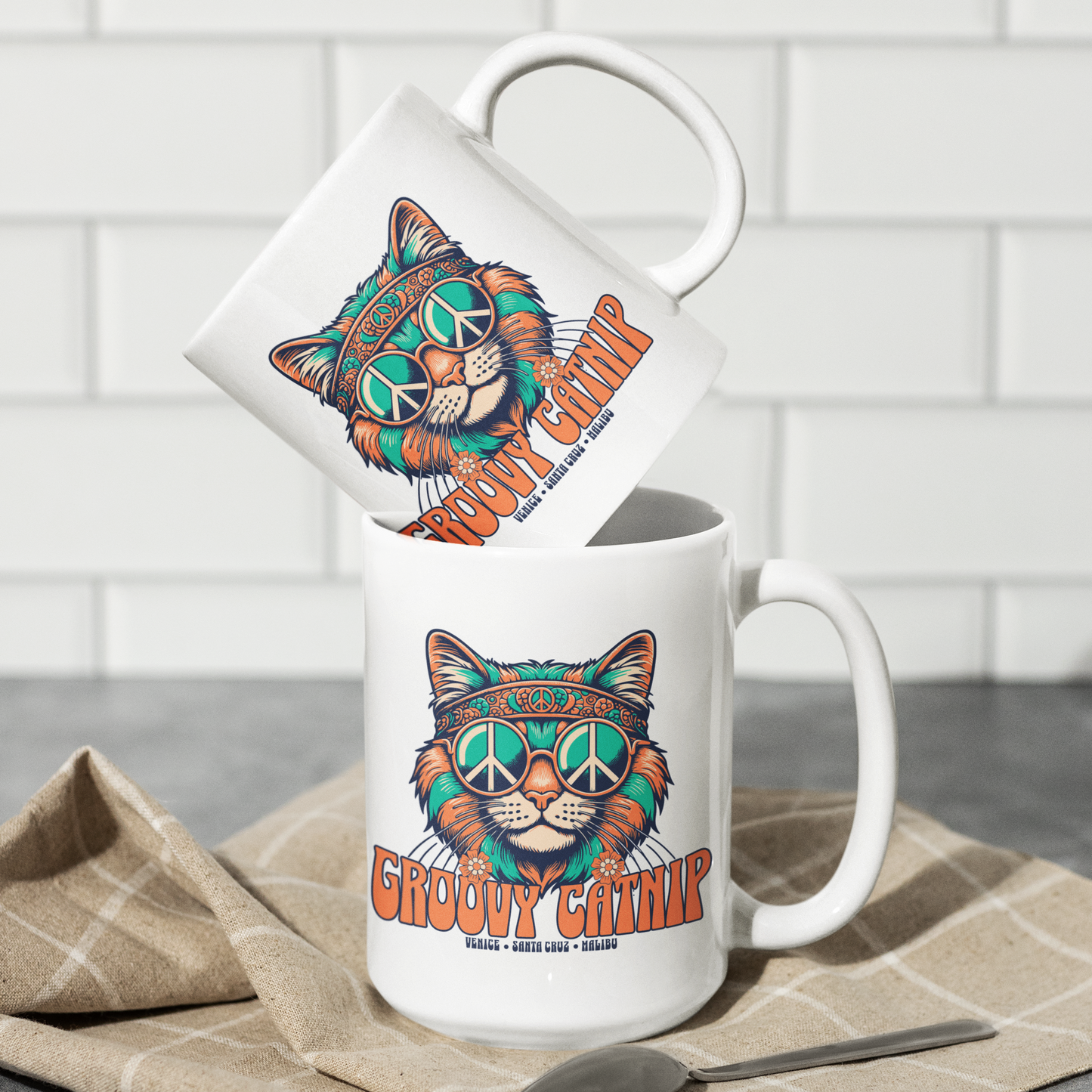 GROOVY CATNIP - White Mug (2 sizes)
