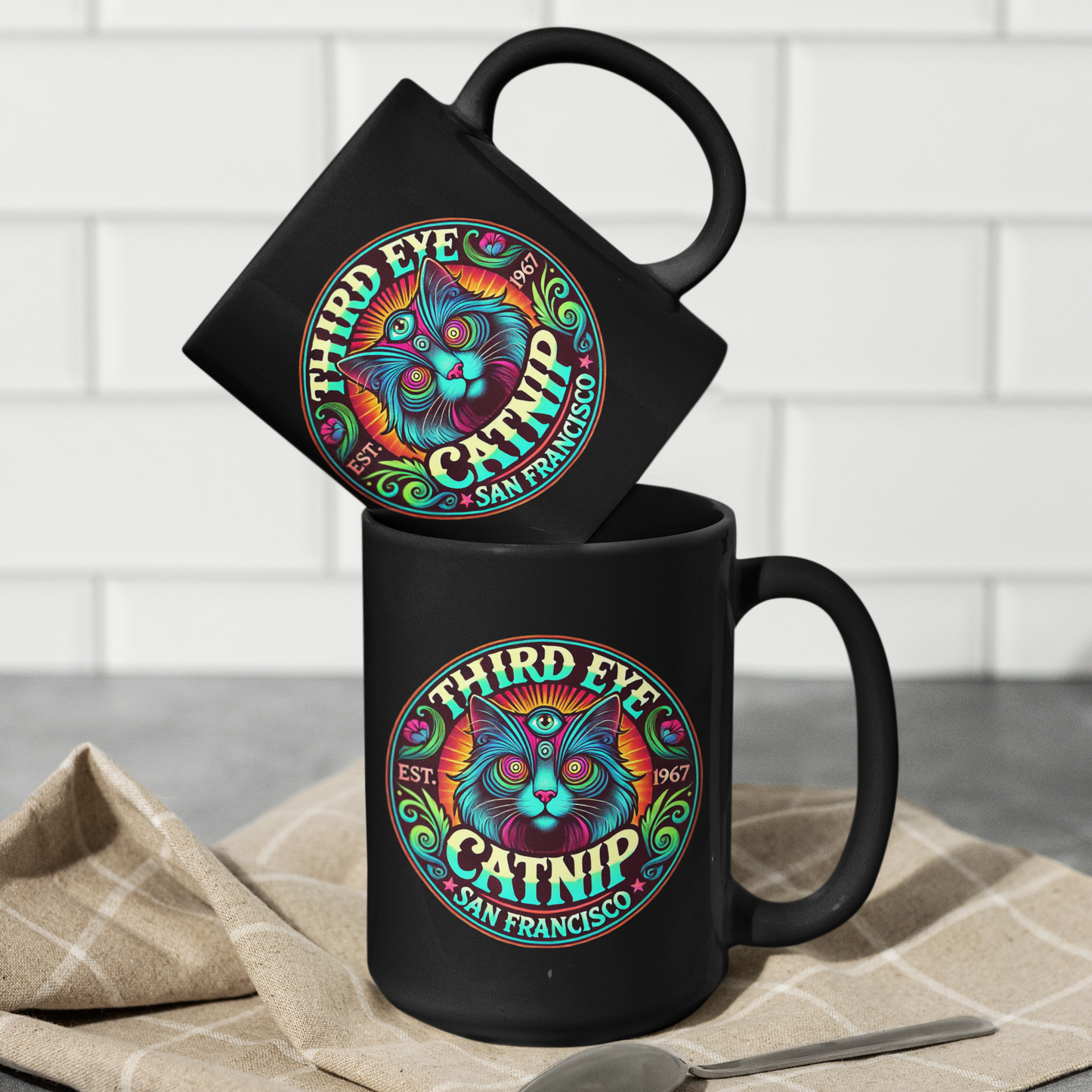 THIRD EYE CATNIP - Black Mug (2 sizes)
