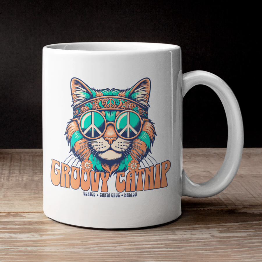GROOVY CATNIP - White Mug (2 sizes)