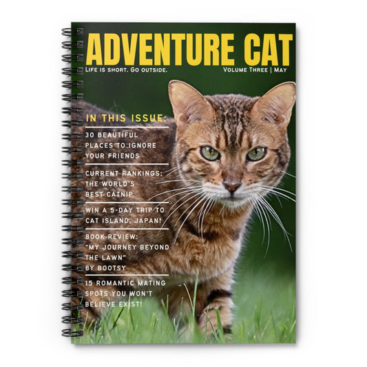 “Adventure Cat” - Lined Spiral Notebook