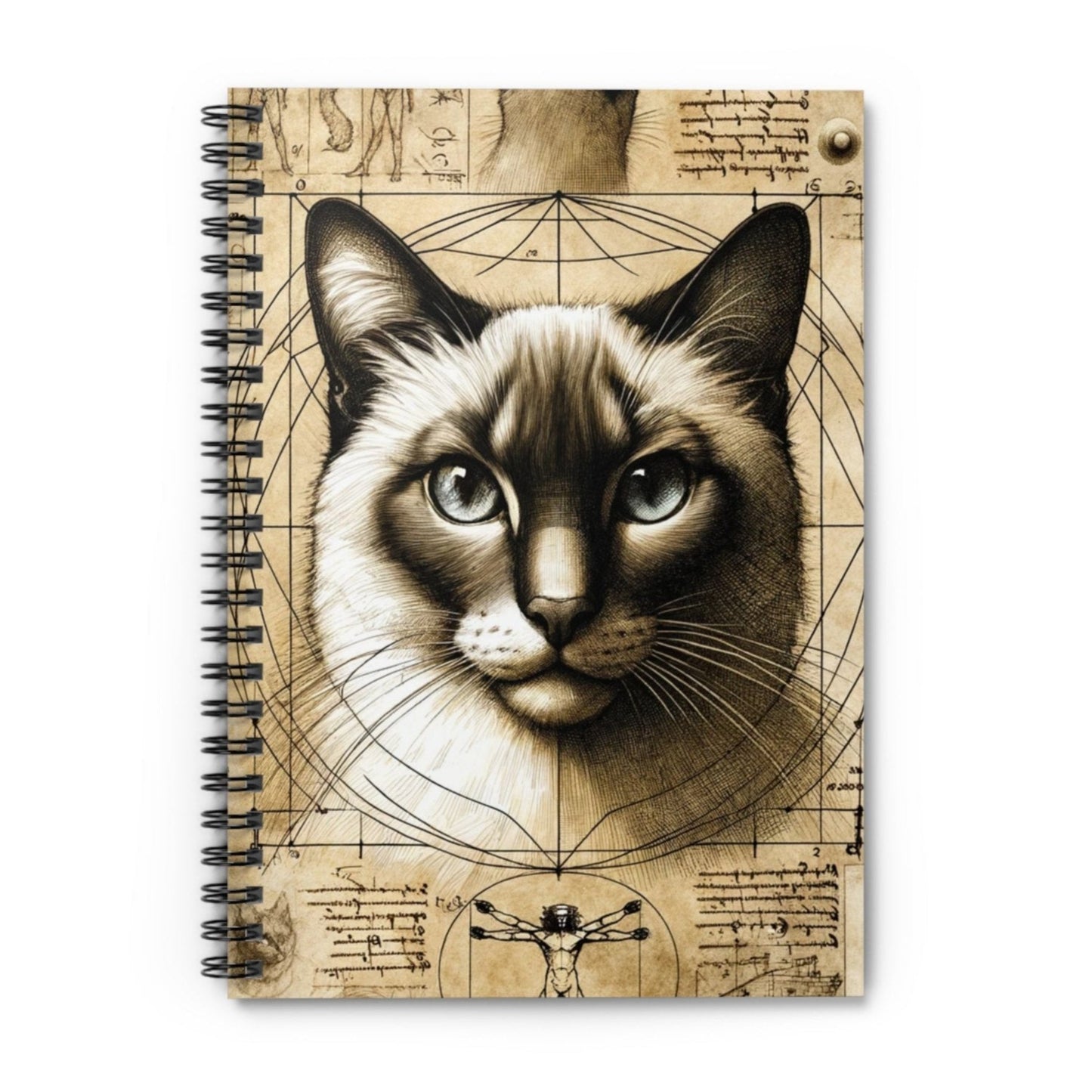 "Cat Study" - LIned Spiral Notebook