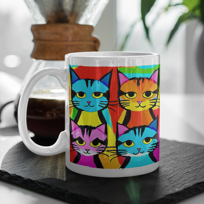 "Warhol Kats" - White Glossy Mug (3 sizes)