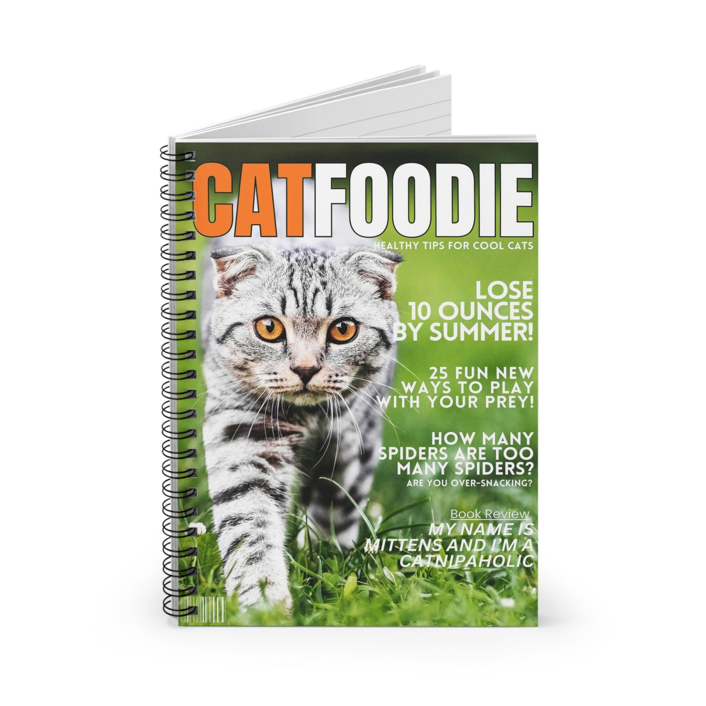 "Cat Foodie" - Lined Spiral Notebook