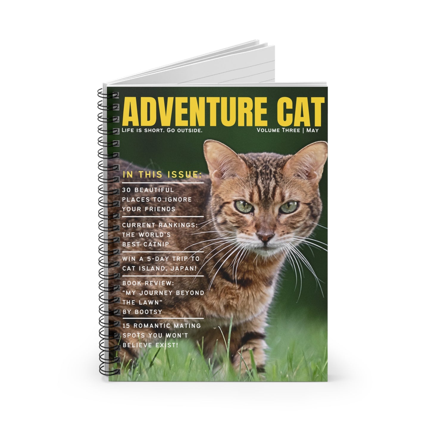 “Adventure Cat” - Lined Spiral Notebook