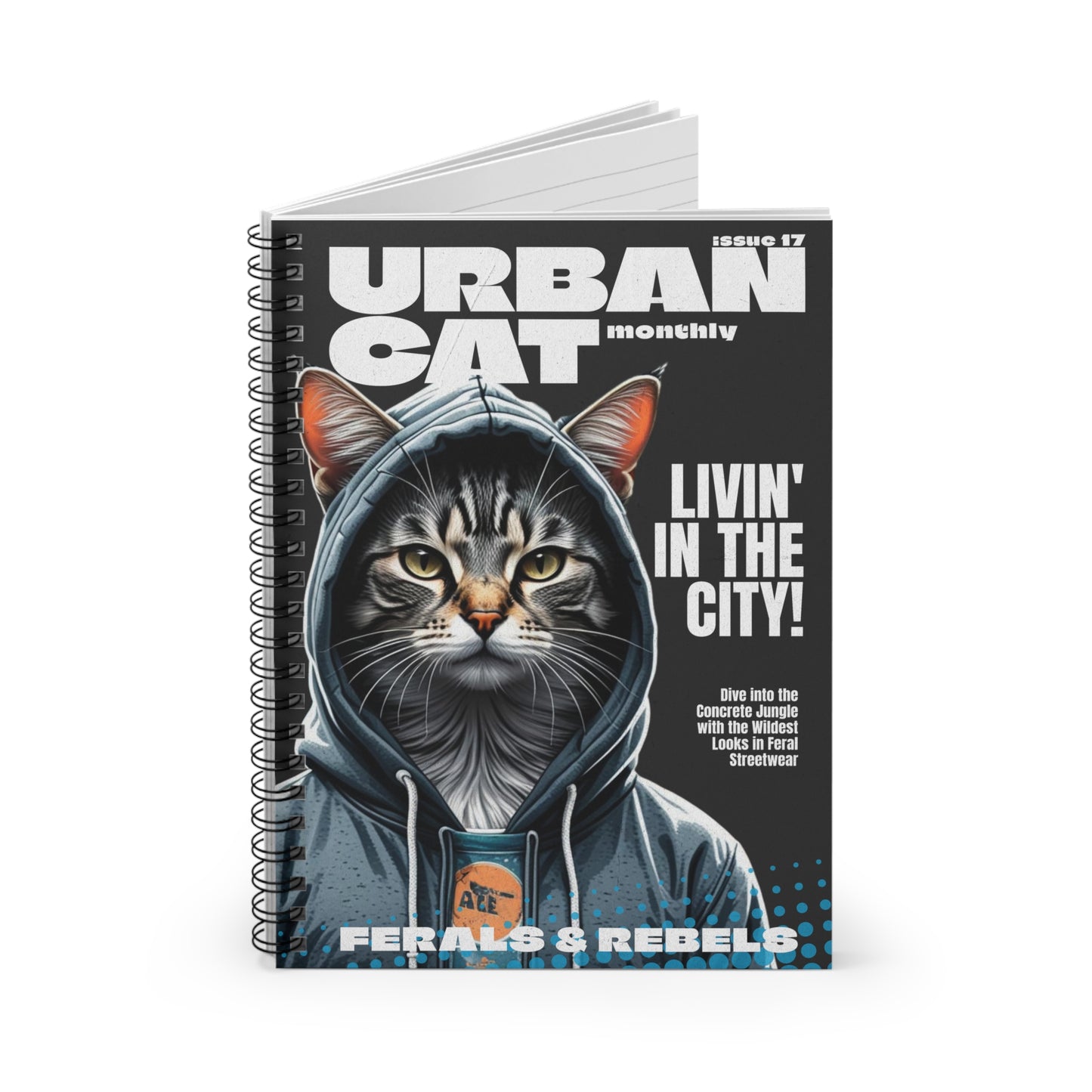 “Urban Cat” - Lined Spiral Notebook