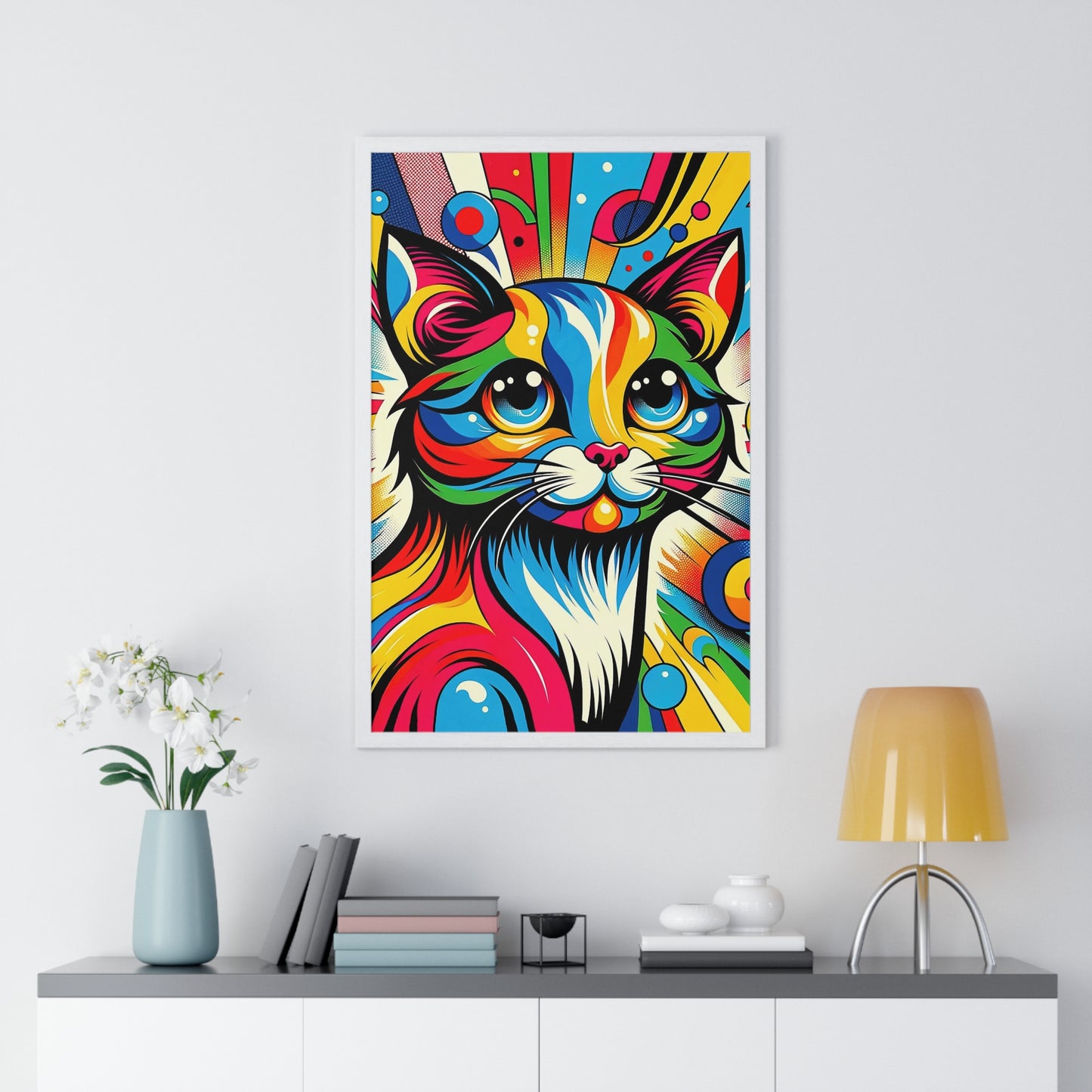 “Feline Psychedelia" - Framed Poster (3 Sizes)