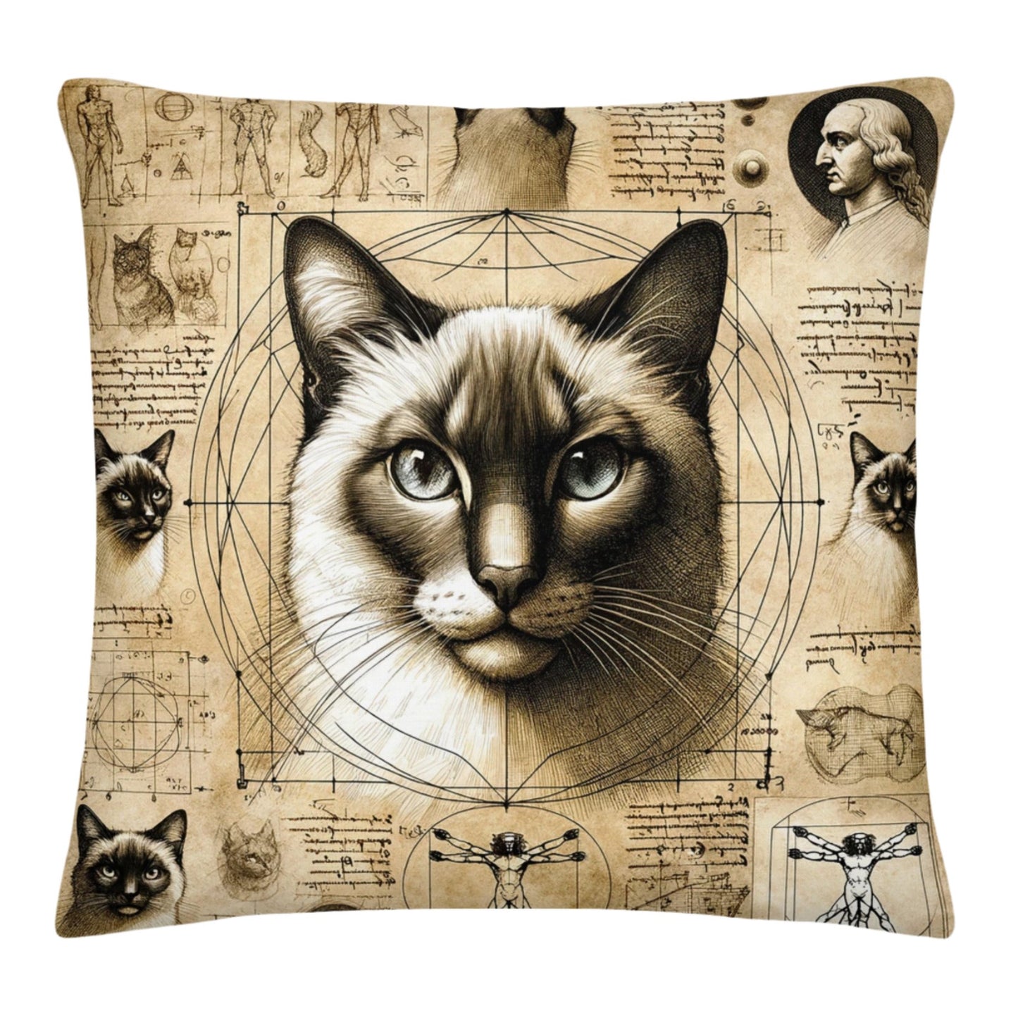 "Cat Study" - Throw Pillow (2 sizes)