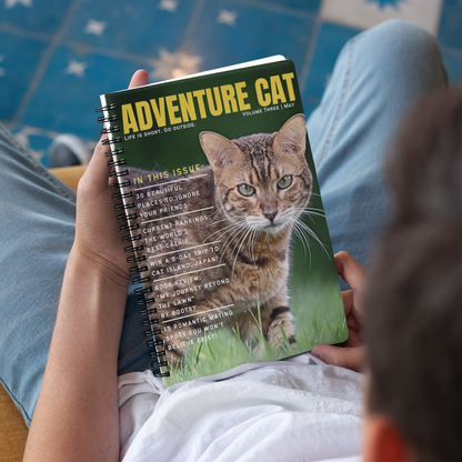 “Adventure Cat” - Lined Spiral Notebook