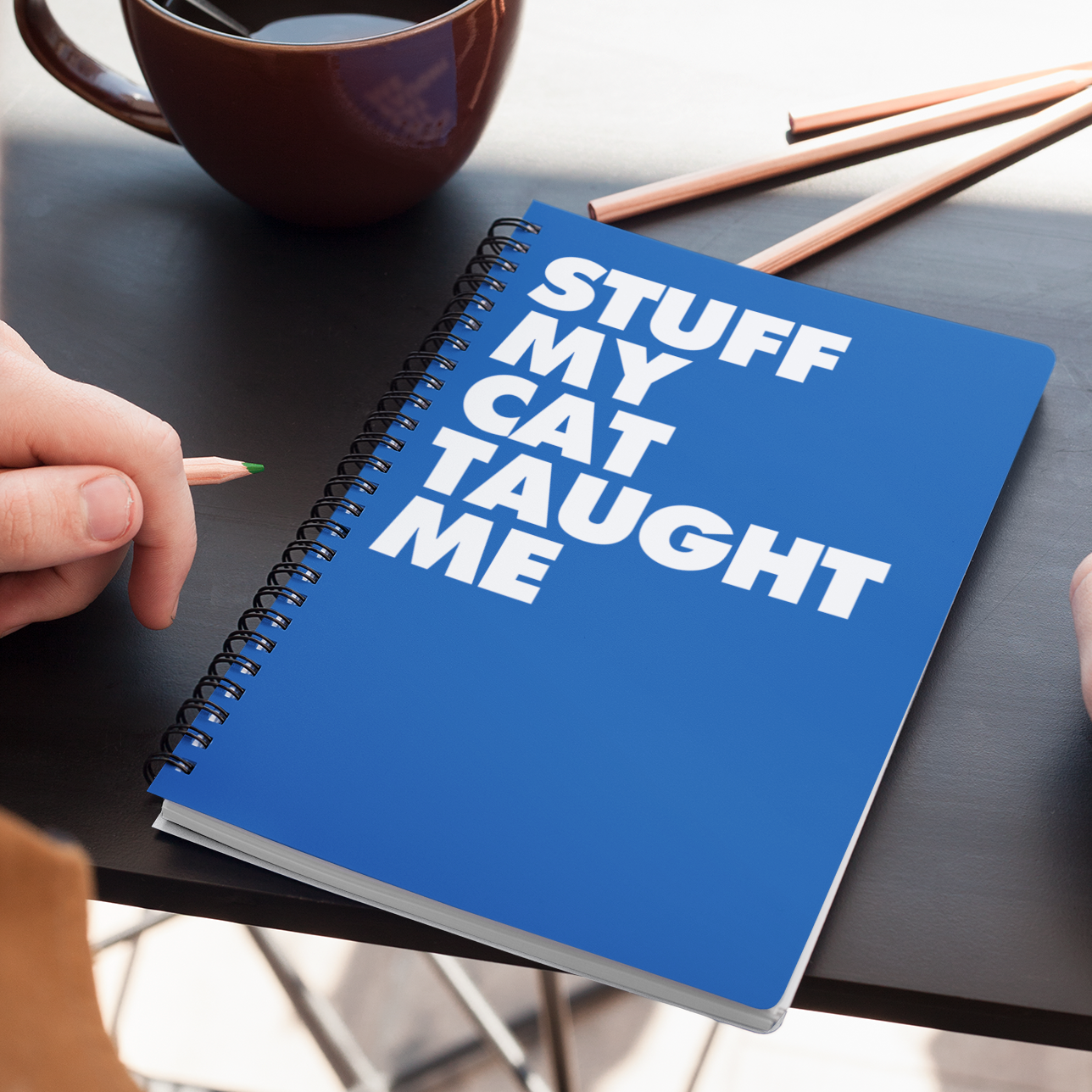 "Stuff My Cat Taught Me" - Lined Spiral Notebook