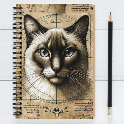 "Cat Study" - LIned Spiral Notebook