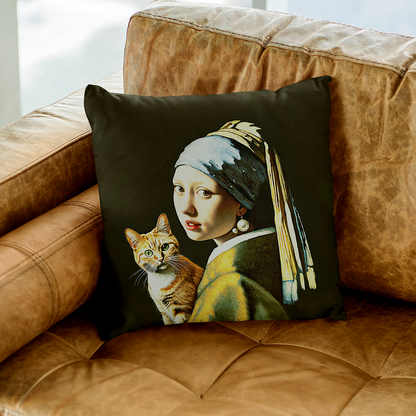 “Masterpiece: Cat Update” - Luxury Throw Pillow (2 sizes)