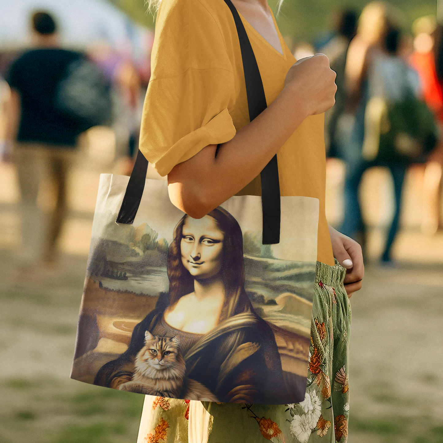 “Mona Lisa + Cat” - Tote Bag