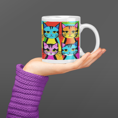 "Warhol Kats" - White Glossy Mug (3 sizes)