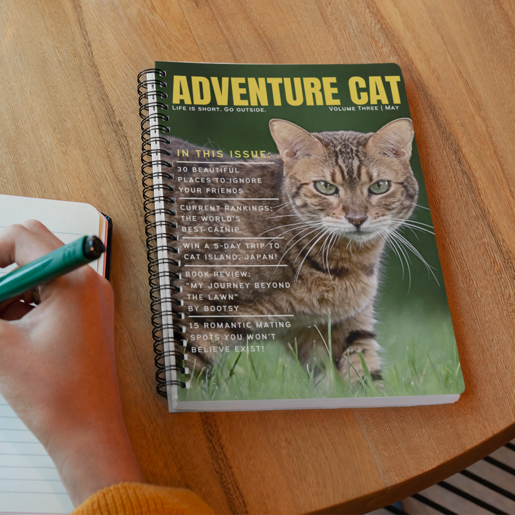 “Adventure Cat” - Lined Spiral Notebook