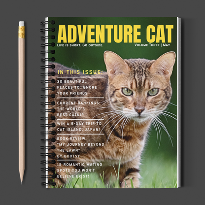 “Adventure Cat” - Lined Spiral Notebook