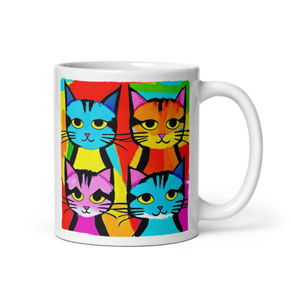 "Warhol Kats" - White Glossy Mug (3 sizes)