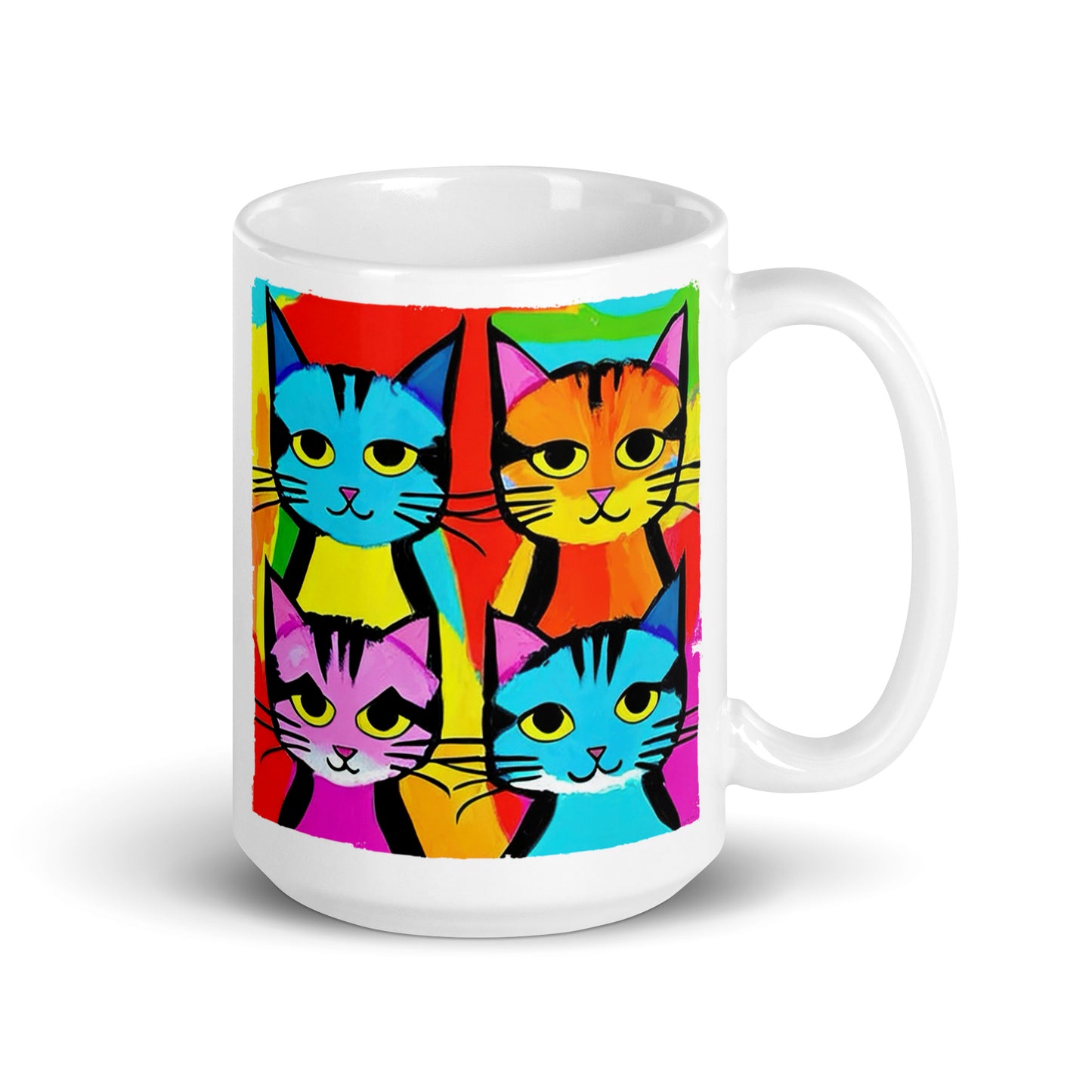 "Warhol Kats" - White Glossy Mug (3 sizes)